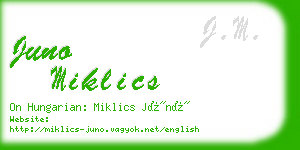 juno miklics business card